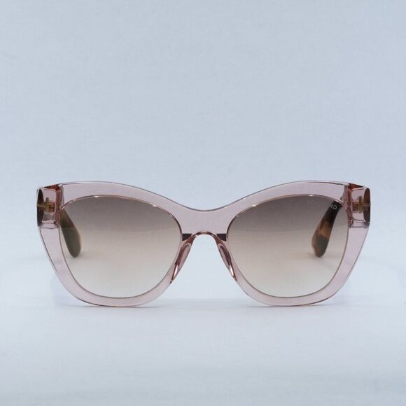 Tom Ford Cara FT0940 72G Sunglasses Transparent Pink/Havana Frame, Brown Lenses - Picture 4 of 10